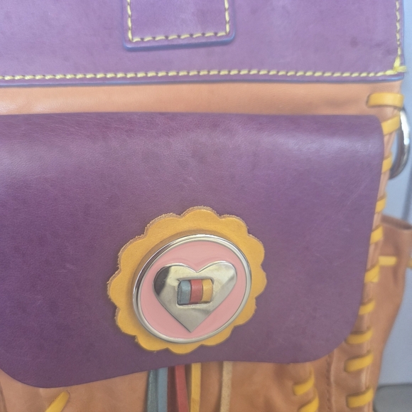 RARE HTF Dooney & Bourke Bolero Handbag Star/Heart Multicolor Leather Purse Bag - Picture 5 of 14